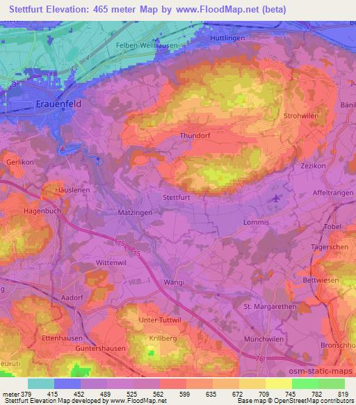 Stettfurt,Switzerland Elevation Map