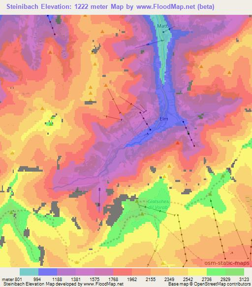 Steinibach,Switzerland Elevation Map