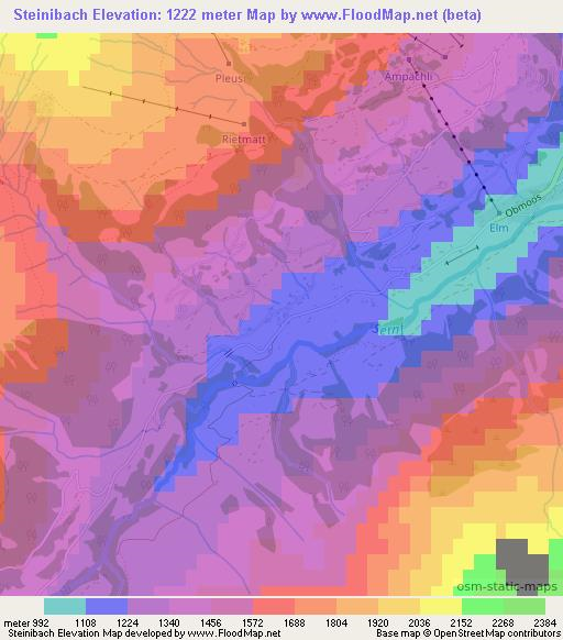 Steinibach,Switzerland Elevation Map