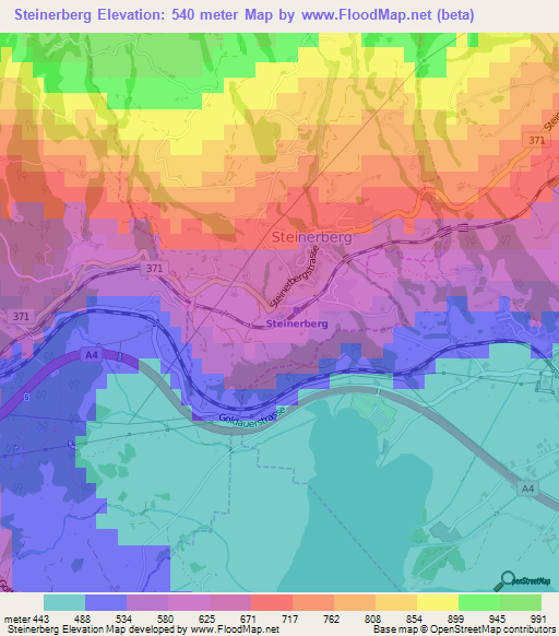 Steinerberg,Switzerland Elevation Map