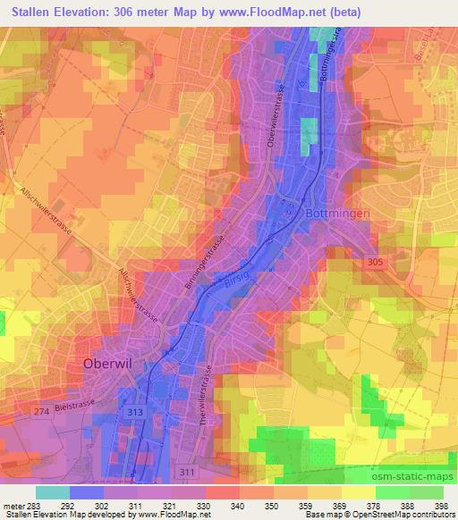 Stallen,Switzerland Elevation Map