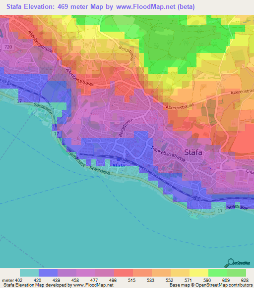 Stafa,Switzerland Elevation Map