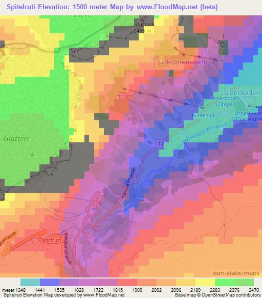Spitelruti,Switzerland Elevation Map