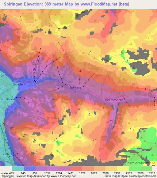 Spiringen,Switzerland Elevation Map