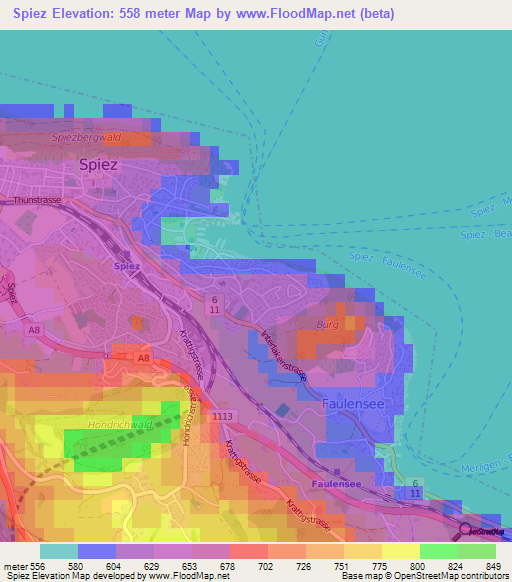 Spiez,Switzerland Elevation Map