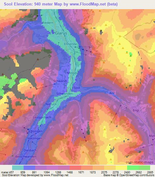 Sool,Switzerland Elevation Map