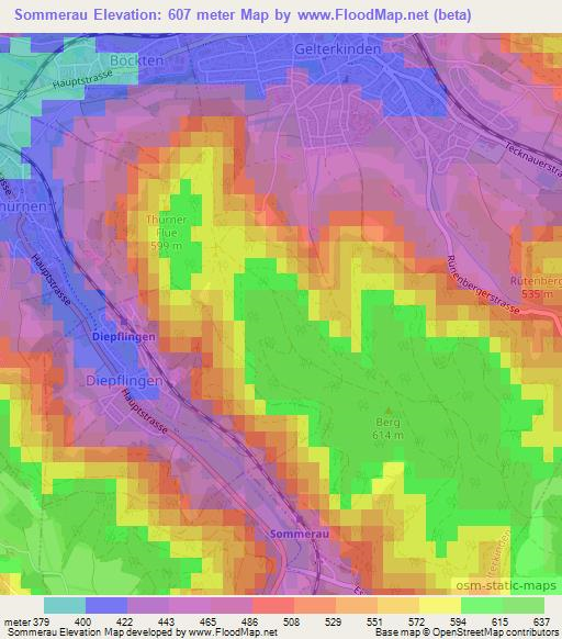 Sommerau,Switzerland Elevation Map