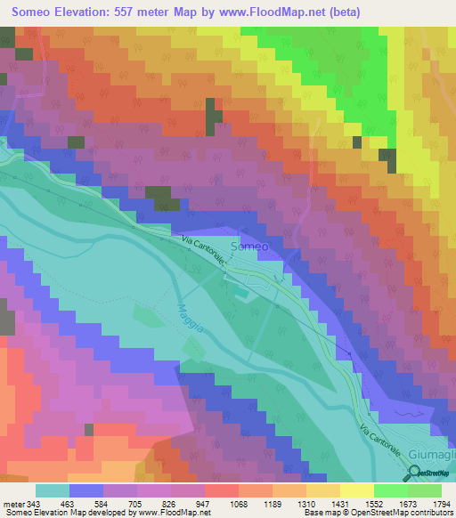 Someo,Switzerland Elevation Map