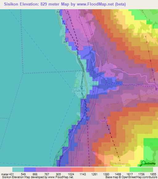 Sisikon,Switzerland Elevation Map