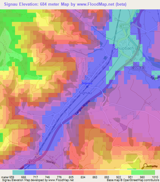 Signau,Switzerland Elevation Map