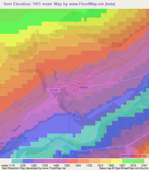 Sent,Switzerland Elevation Map