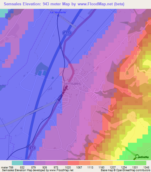 Semsales,Switzerland Elevation Map