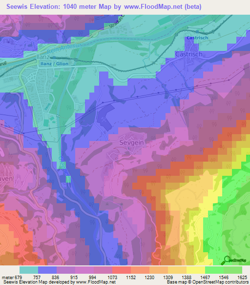 Seewis,Switzerland Elevation Map