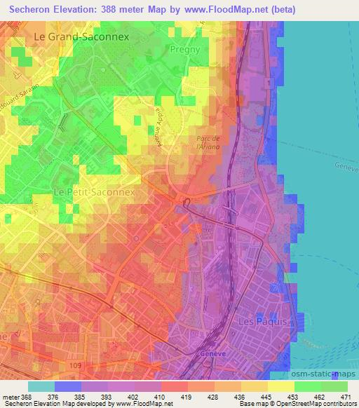 Secheron,Switzerland Elevation Map