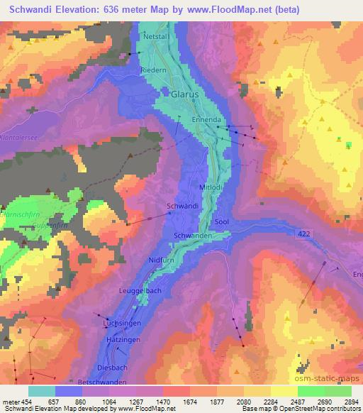 Schwandi,Switzerland Elevation Map