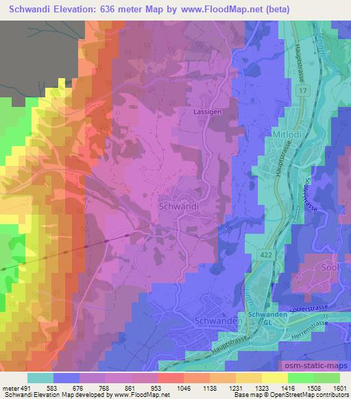 Schwandi,Switzerland Elevation Map