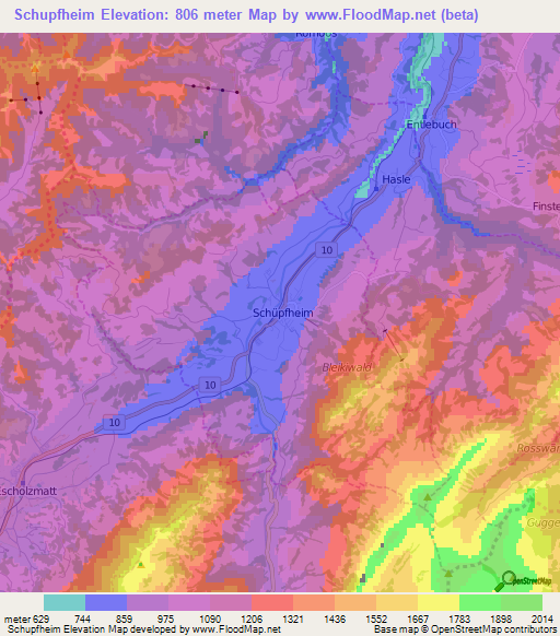 Schupfheim,Switzerland Elevation Map