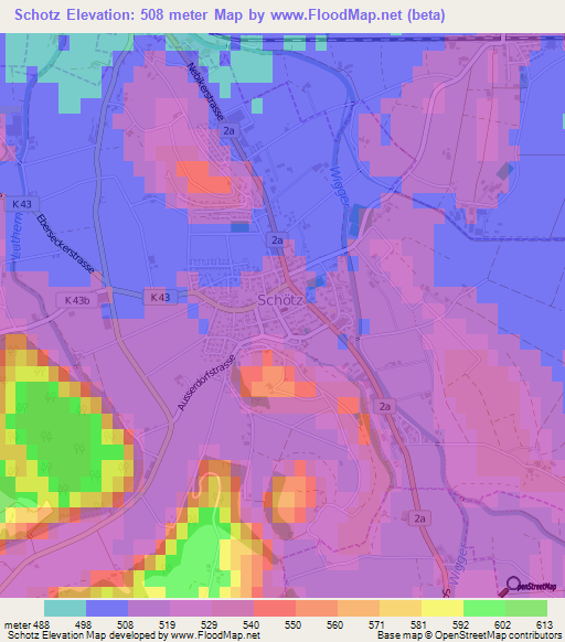 Schotz,Switzerland Elevation Map