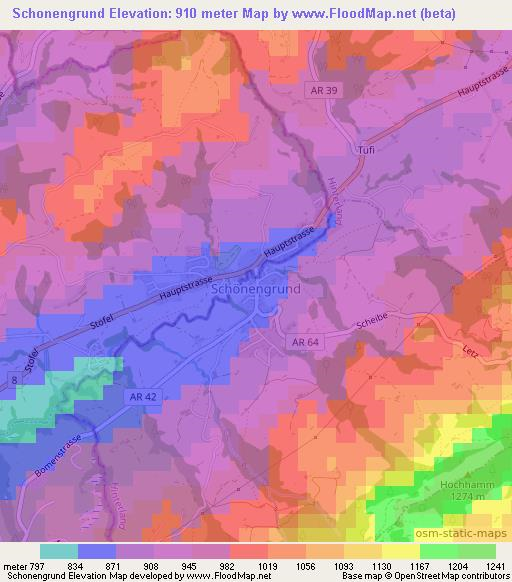 Schonengrund,Switzerland Elevation Map