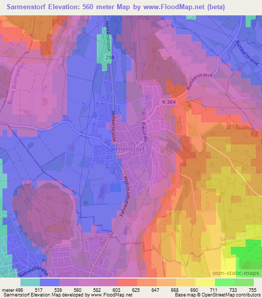 Sarmenstorf,Switzerland Elevation Map