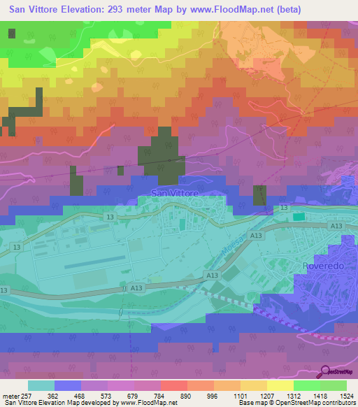 San Vittore,Switzerland Elevation Map