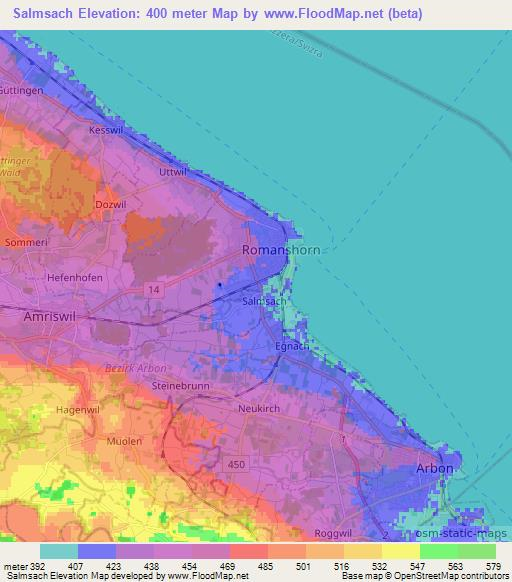 Salmsach,Switzerland Elevation Map