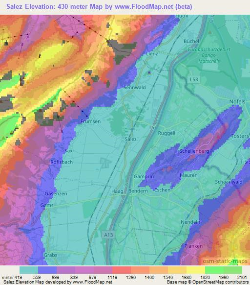Salez,Switzerland Elevation Map