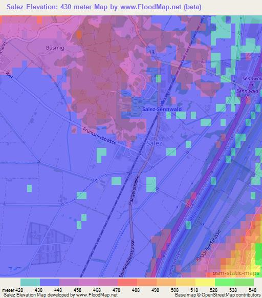 Salez,Switzerland Elevation Map