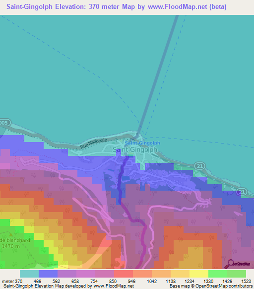 Saint-Gingolph,Switzerland Elevation Map