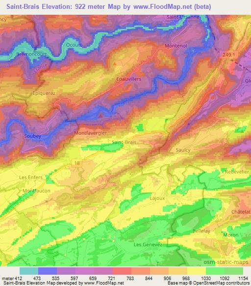 Saint-Brais,Switzerland Elevation Map