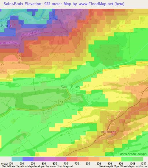 Saint-Brais,Switzerland Elevation Map