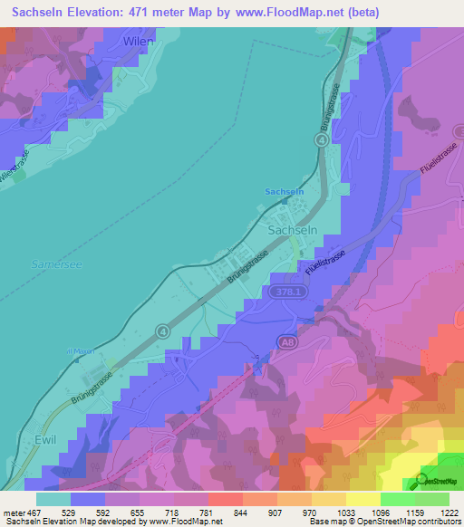 Sachseln,Switzerland Elevation Map