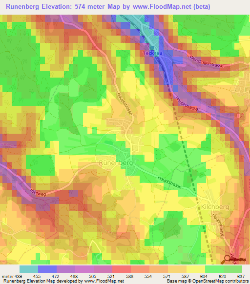 Runenberg,Switzerland Elevation Map