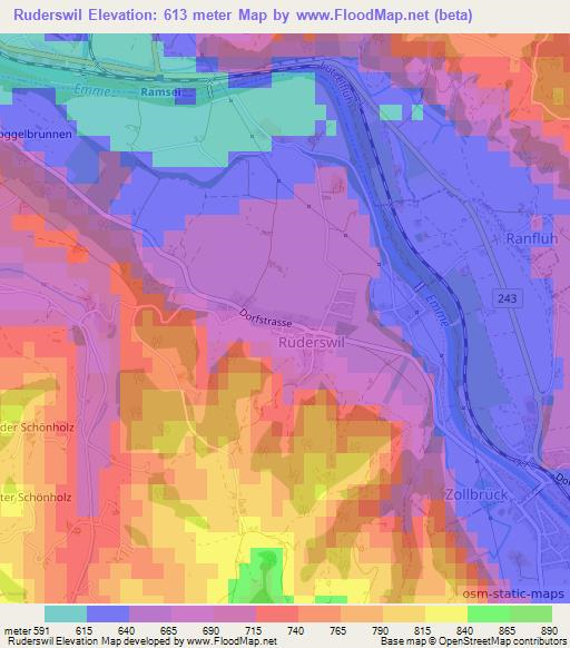 Ruderswil,Switzerland Elevation Map