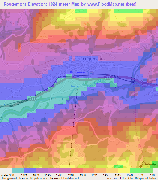 Rougemont,Switzerland Elevation Map