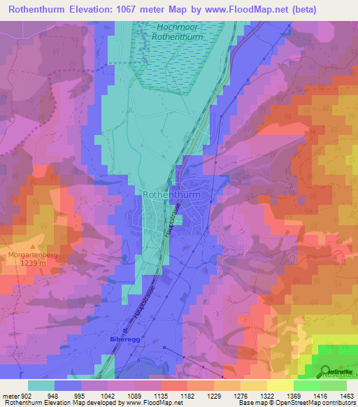 Rothenthurm,Switzerland Elevation Map