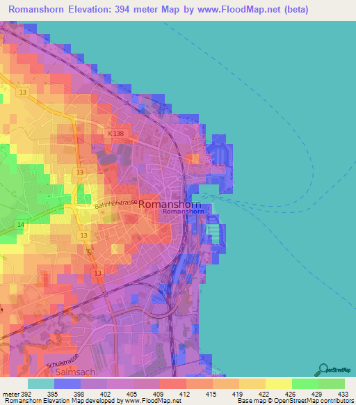 Romanshorn,Switzerland Elevation Map