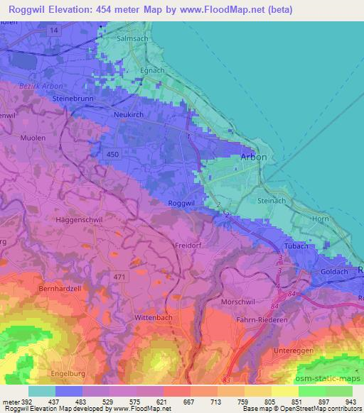 Roggwil,Switzerland Elevation Map