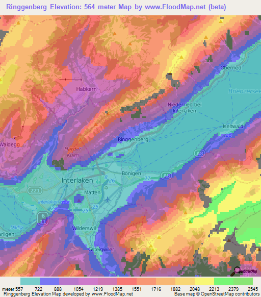 Ringgenberg,Switzerland Elevation Map