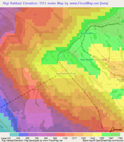 Rigi Kaltbad,Switzerland Elevation Map