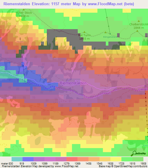 Riemenstalden,Switzerland Elevation Map