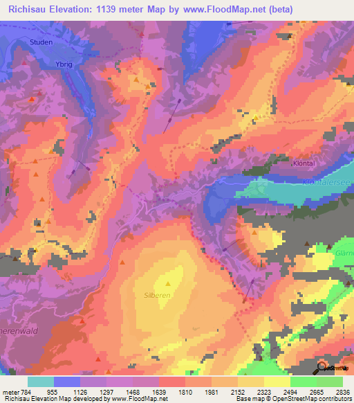 Richisau,Switzerland Elevation Map