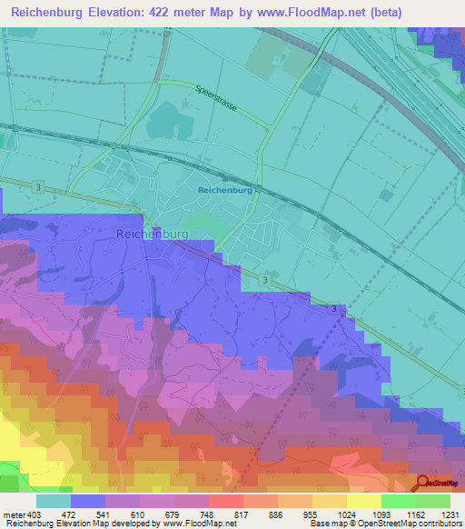 Reichenburg,Switzerland Elevation Map