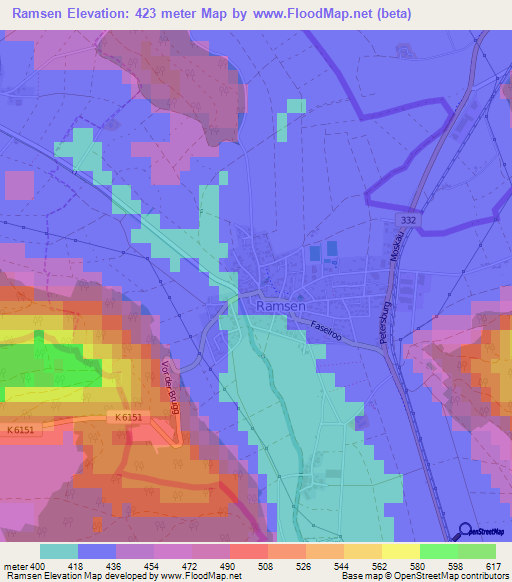 Ramsen,Switzerland Elevation Map