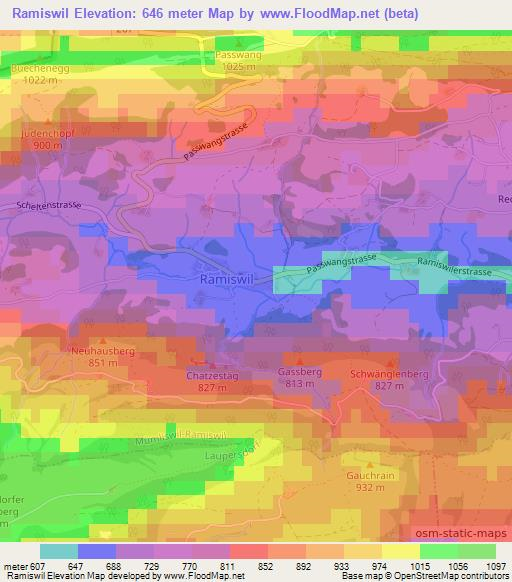 Ramiswil,Switzerland Elevation Map