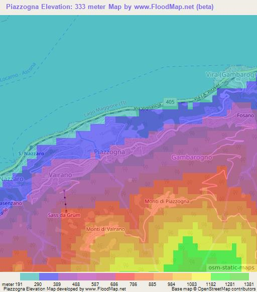 Piazzogna,Switzerland Elevation Map