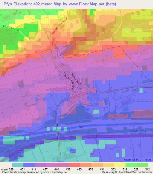 Pfyn,Switzerland Elevation Map