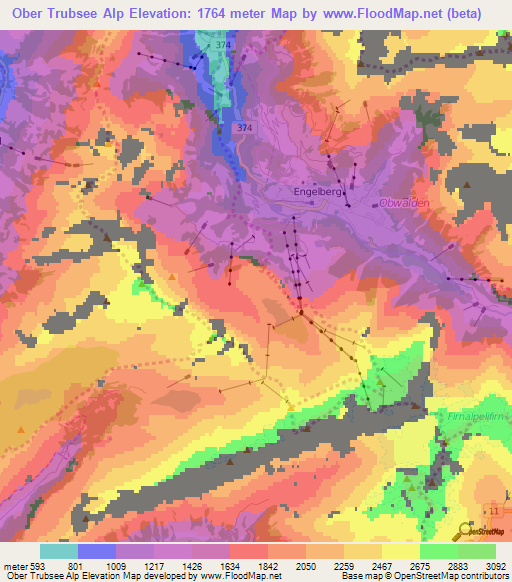 Ober Trubsee Alp,Switzerland Elevation Map