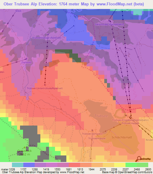 Ober Trubsee Alp,Switzerland Elevation Map