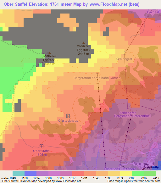 Ober Staffel,Switzerland Elevation Map